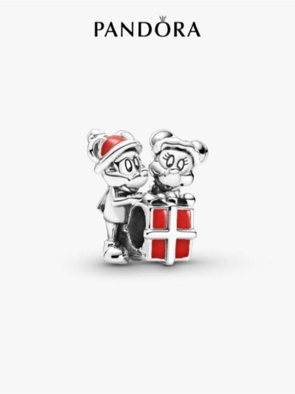 Pandora Disney Mickey Mouse and Minnie Mouse Present Charm